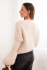 Women's mohair sweater with puff sleeves beige