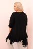 Dámská blůza Plus Size s bavlnou, kapsou a ohrnutým rukávem kiwi