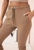 Damen Baumwoll Cargo-Hosen mit Taschen und Kette beige