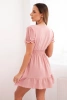 Dress with a tied V-neckline dark pink