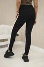 Cotton trousers with a gold stripe black