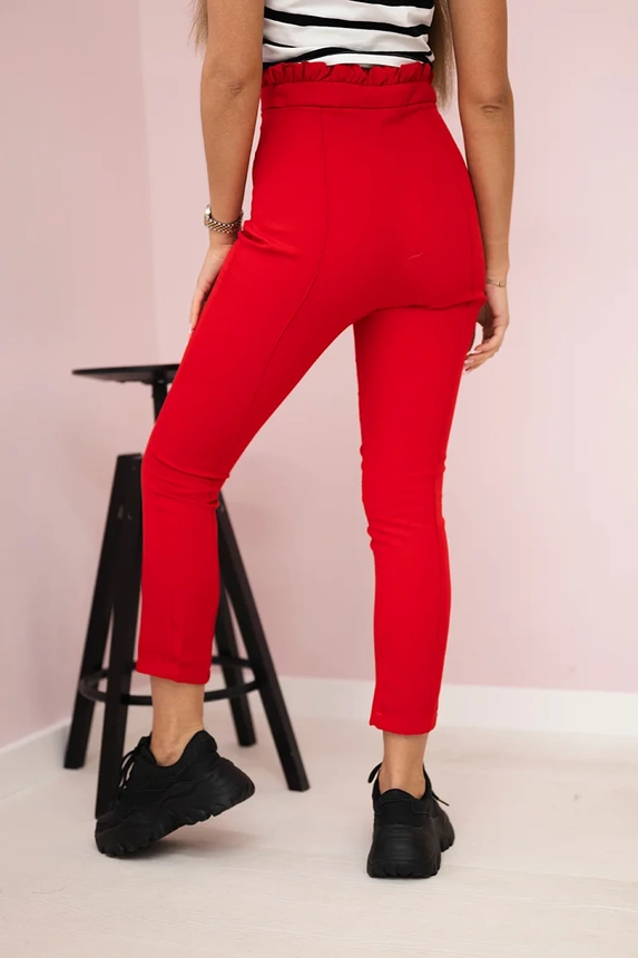 Creased trousers red