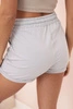 Women's cotton shorts with an elastic band and tie at the waist gray melange