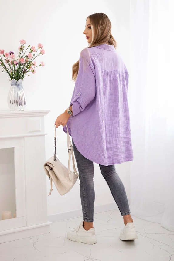 Cotton muslin shirt fialka