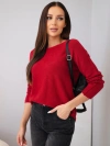 Women's sweater made of viscose with long sleeves and a round neckline burgundy