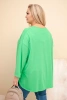 Bluzka damska Plus Size z bawełną z kieszenią i rękawem podwijanym jasno zielona