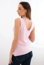 Women's viscose sleeveless top with V-neck candy pink