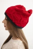 Women's winter hat made of wool with a woven pattern K443 red