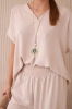 Set with necklace blouse + pants beige