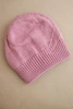 Women's winter hat made of wool with ribbed knit K471 dark pink