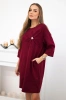 Dress with a decorative flower burgundy