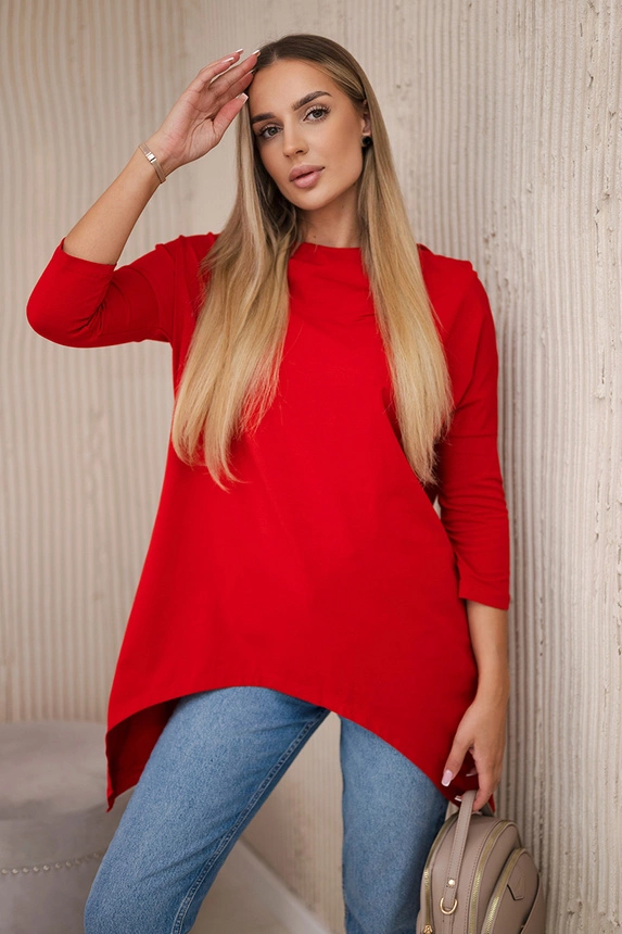 Sweatshirt with a bicycle print red