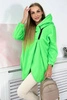 Sweatshirt with short zipper green neon