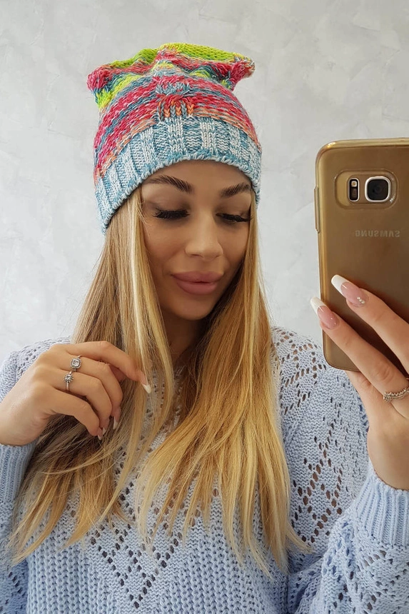 Klaudia Fleecemütze K255 gelb neon+blau