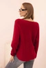Women's sweater with viscose and V-neck burgundy