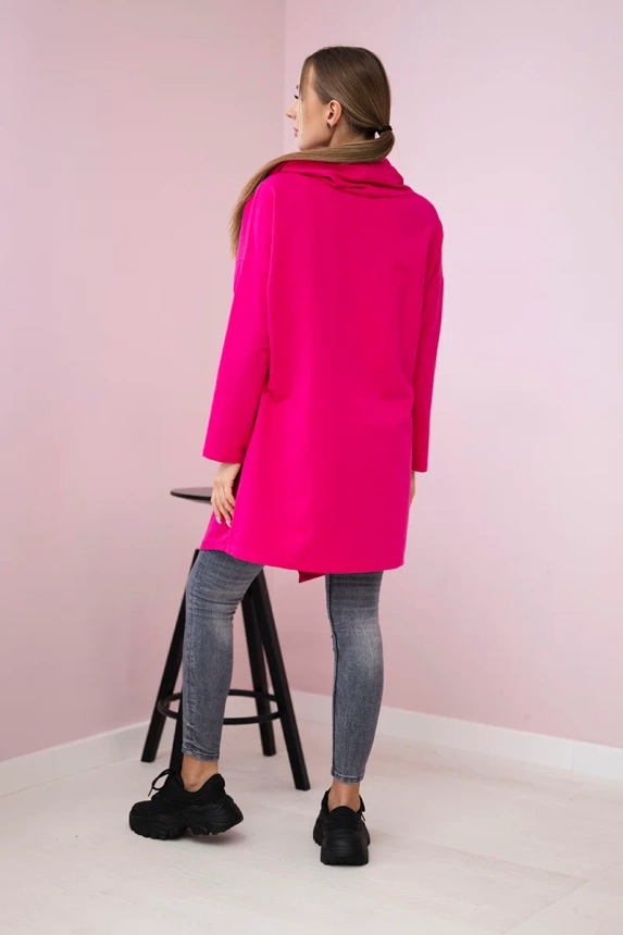 Tunic with envelope front dark Oversize fuchsia