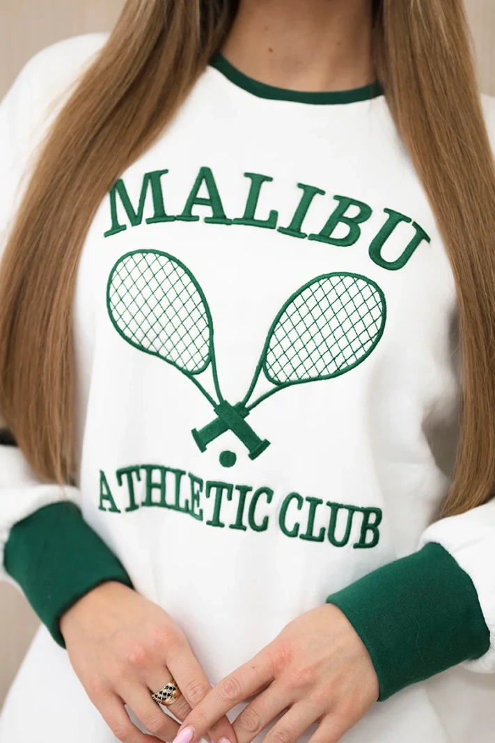 Zateplená mikina Malibu ecru + zelená