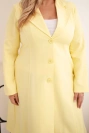 Plus Size women's classic coat with buttons and collar yellow