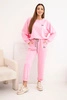 Damen-Set aus Viskose mit Sweatshirt und Hose hellrosa