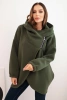 Women's insulated hoodie with an asymmetric zipper khaki
