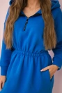 Insulated dress with a hood mauve blue