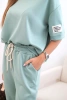 Women's viscose set with short sleeves and trousers mint