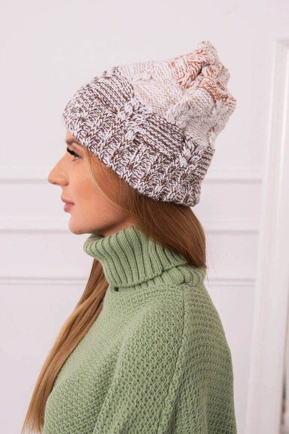 Cap with fleece Dolores K303 brown+white+red