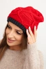 Women's winter hat made of wool with a woven pattern K443 red