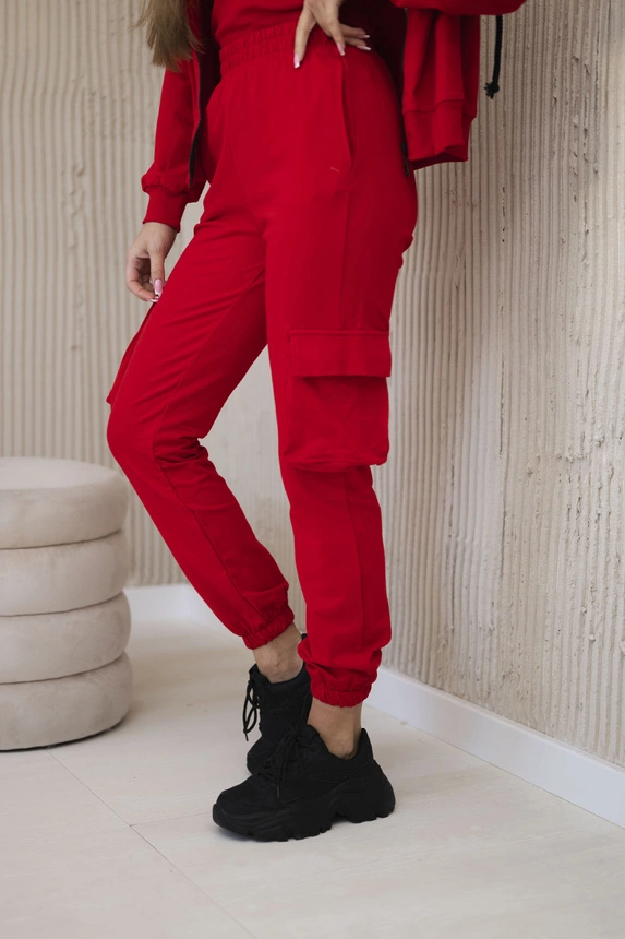 Set 3 in 1 Sweatshirt + Top + Hose rot