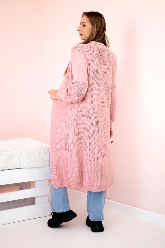 Pullover lange Strickjacke puderrosa