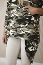 Sweatshirt mit langem Rücken moro khaki+ecru
