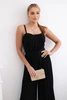 Pleated jumpsuit with straps black