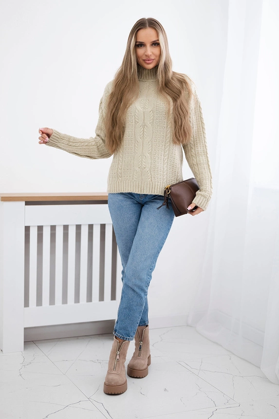 Pullover mit Rollkragen beige