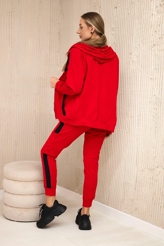 Sports set with stripes red