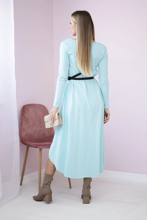 Kleid mit Ziergürtel und Aufschrift mint