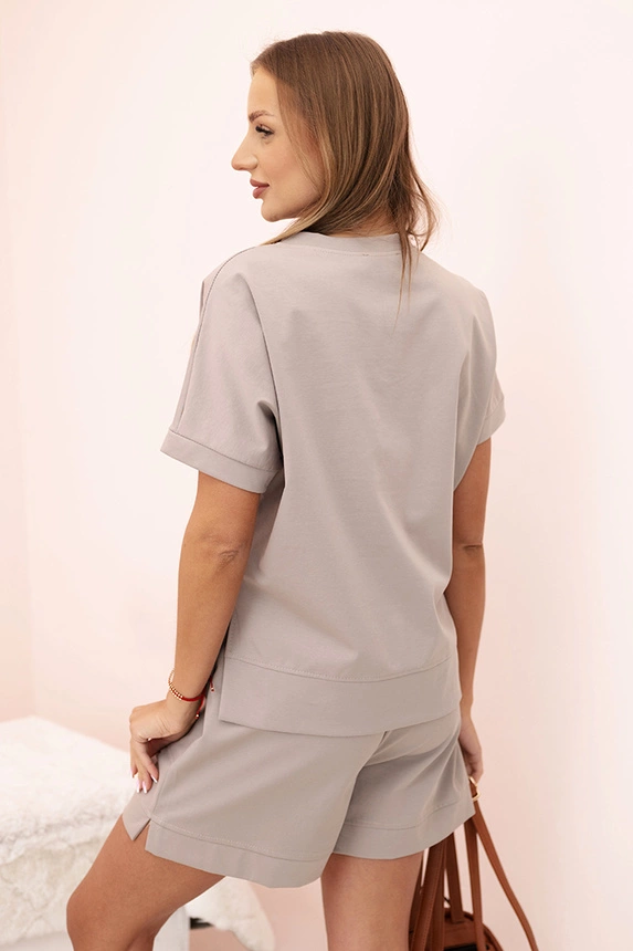 Women's punto set with short sleeves and shorts fango