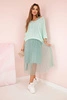 Pleated dress with an openwork sweater Mint