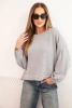 Women's sweatshirt with decorative finish at the bottom gray
