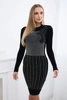 Knitted dress with silver zirconia motif black