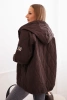 Women's quilted jacket with a hood brown