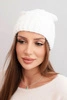 Women's winter wool hat with decorative embossing K474 white