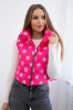 Vest with small flowers fuchsia