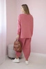 Cotton sweatshirt pants set raspberry