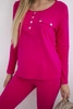 Set with a neckline with press studs fuchsia