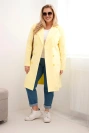 Moteriškas Plus Size dviejų eilučių paltas su apykakle geltonas