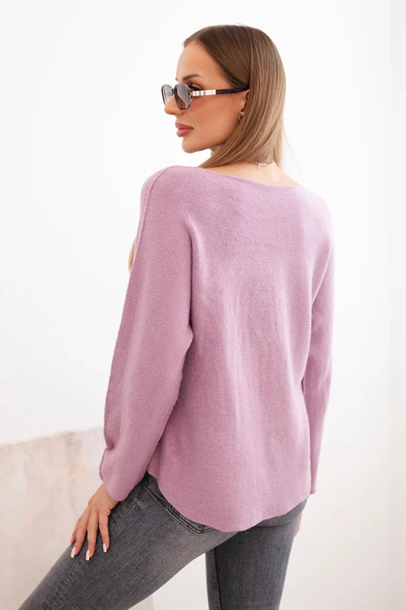 Damenpullover aus Viskose mit V-Ausschnitt lila