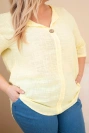 Women's cotton Plus Size blouse with a button-front neckline yellow