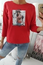 Bedruckte Bluse Original rot