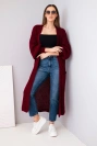 Pullover lange Strickjacke weinrot
