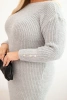 Sukňa pletená dámska Plus Size s mohérom šedá
